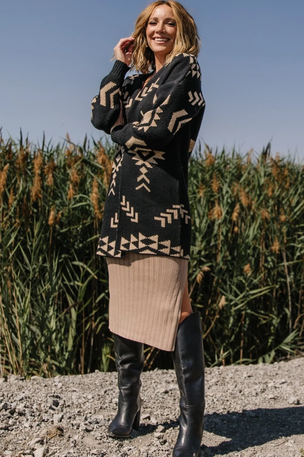 Best Baltic Born Hays Oversized Cardigan | Black + Tan Black+Tan
