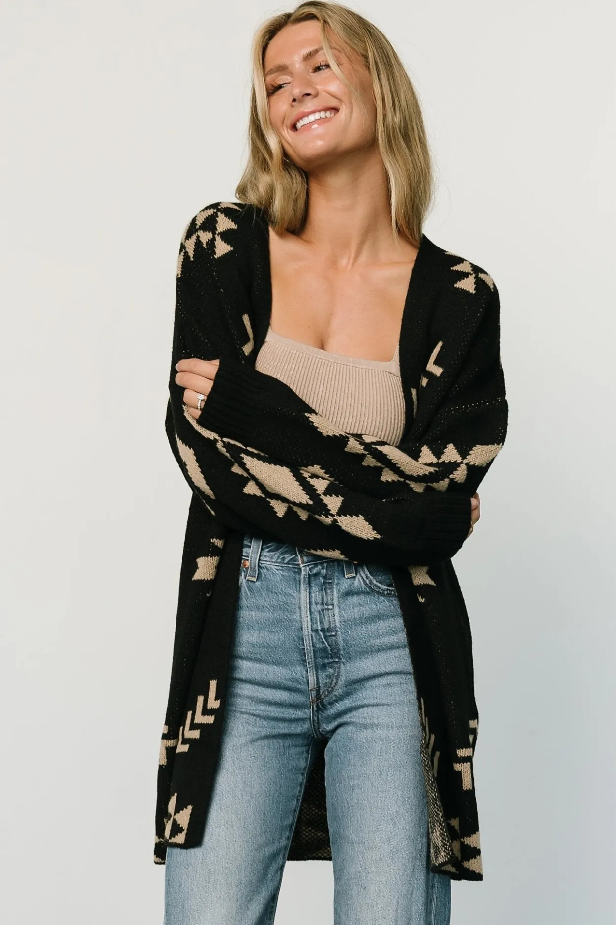 Best Baltic Born Hays Oversized Cardigan | Black + Tan Black+Tan