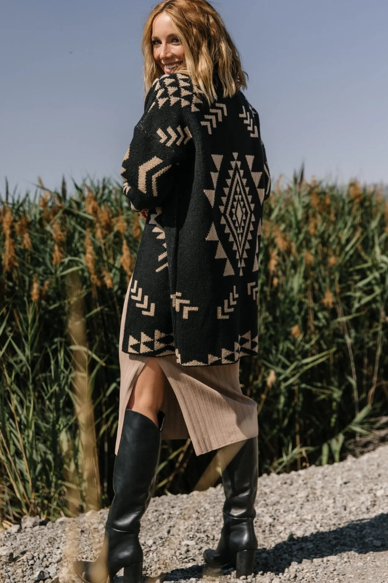 Best Baltic Born Hays Oversized Cardigan | Black + Tan Black+Tan