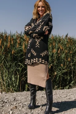 Best Baltic Born Hays Oversized Cardigan | Black + Tan Black+Tan