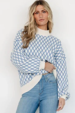 New Baltic Born Hendrix Diamond Knit Sweater | Blue