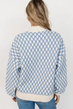 New Baltic Born Hendrix Diamond Knit Sweater | Blue