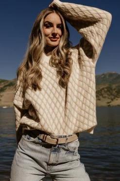 Outlet Baltic Born Hendrix Diamond Knit Sweater | Taupe