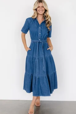 Fashion Baltic Born Henrietta Midi Dress | Denim Blue DenimBlue