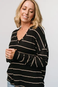 Fashion Baltic Born Houston Relaxed Sweater Top | Black Stripe BlackStripe