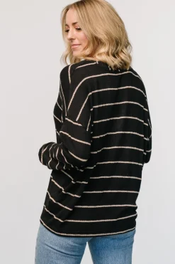 Fashion Baltic Born Houston Relaxed Sweater Top | Black Stripe BlackStripe