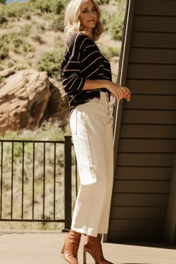 Fashion Baltic Born Houston Relaxed Sweater Top | Black Stripe BlackStripe