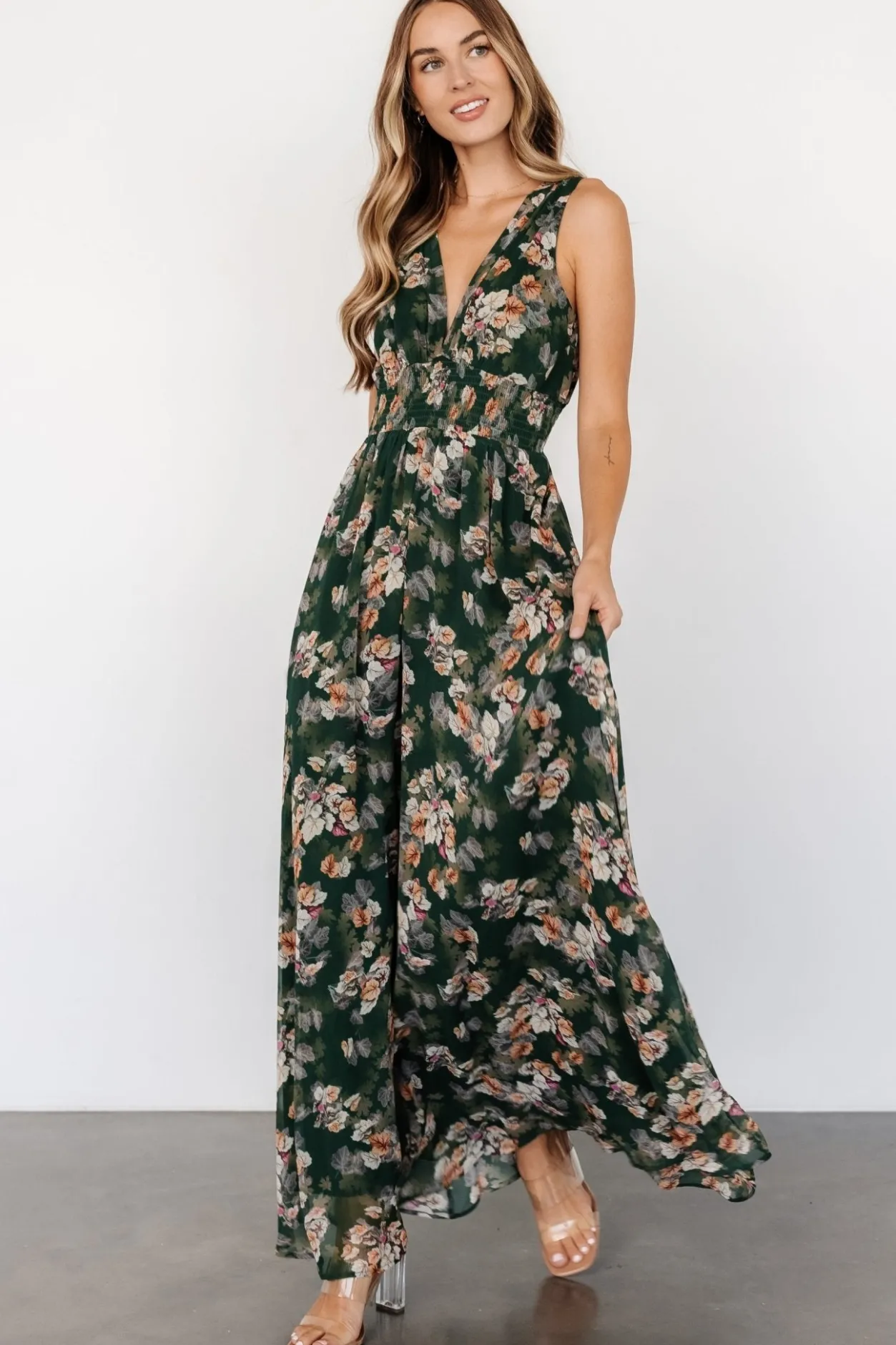 Discount Baltic Born Imogen Maxi Dress | Deep Green Multi DeepGreenMulti
