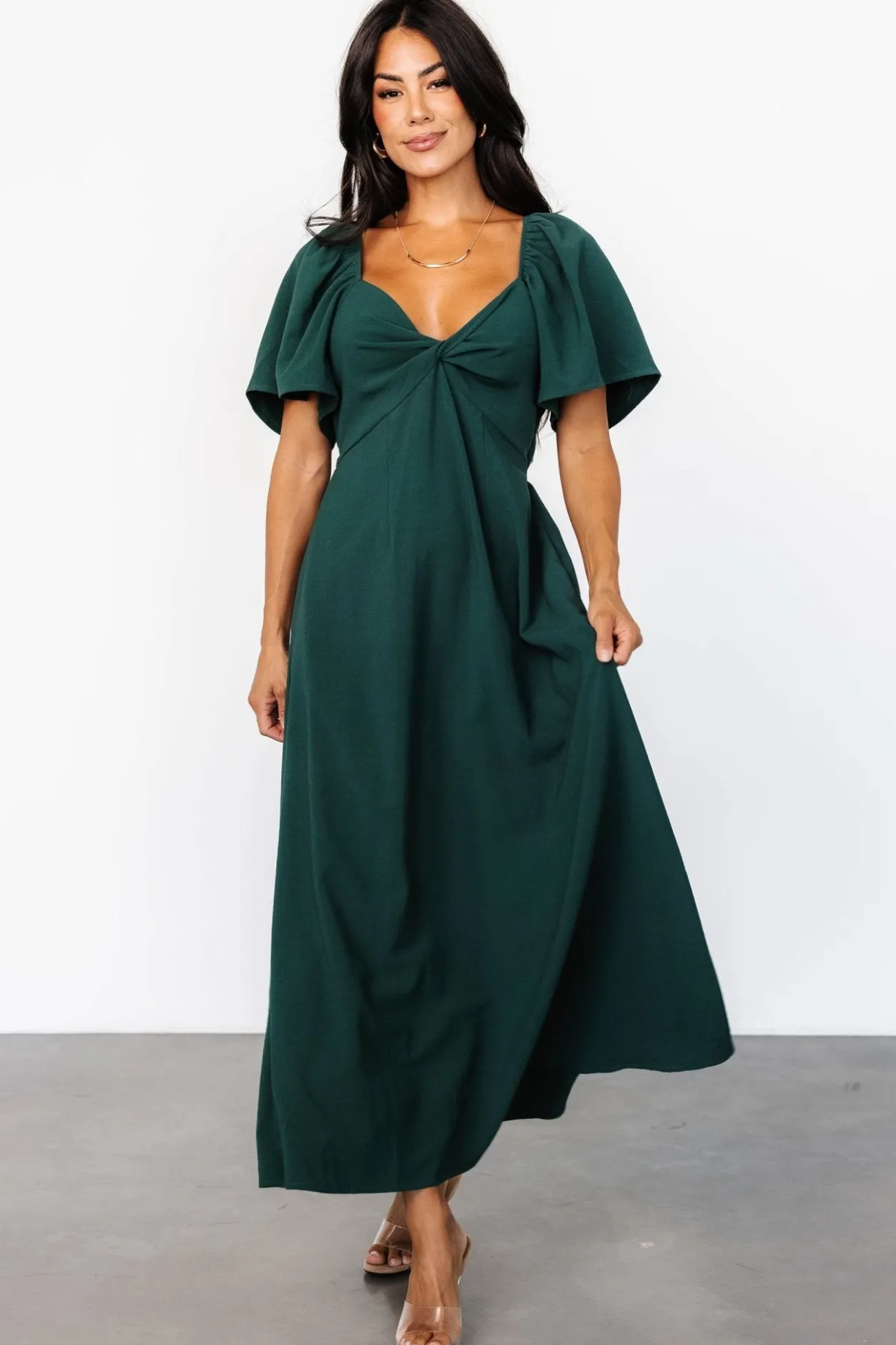 Discount Baltic Born Indie Back Tie Dress | Dark Green DarkGreen
