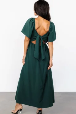Discount Baltic Born Indie Back Tie Dress | Dark Green DarkGreen