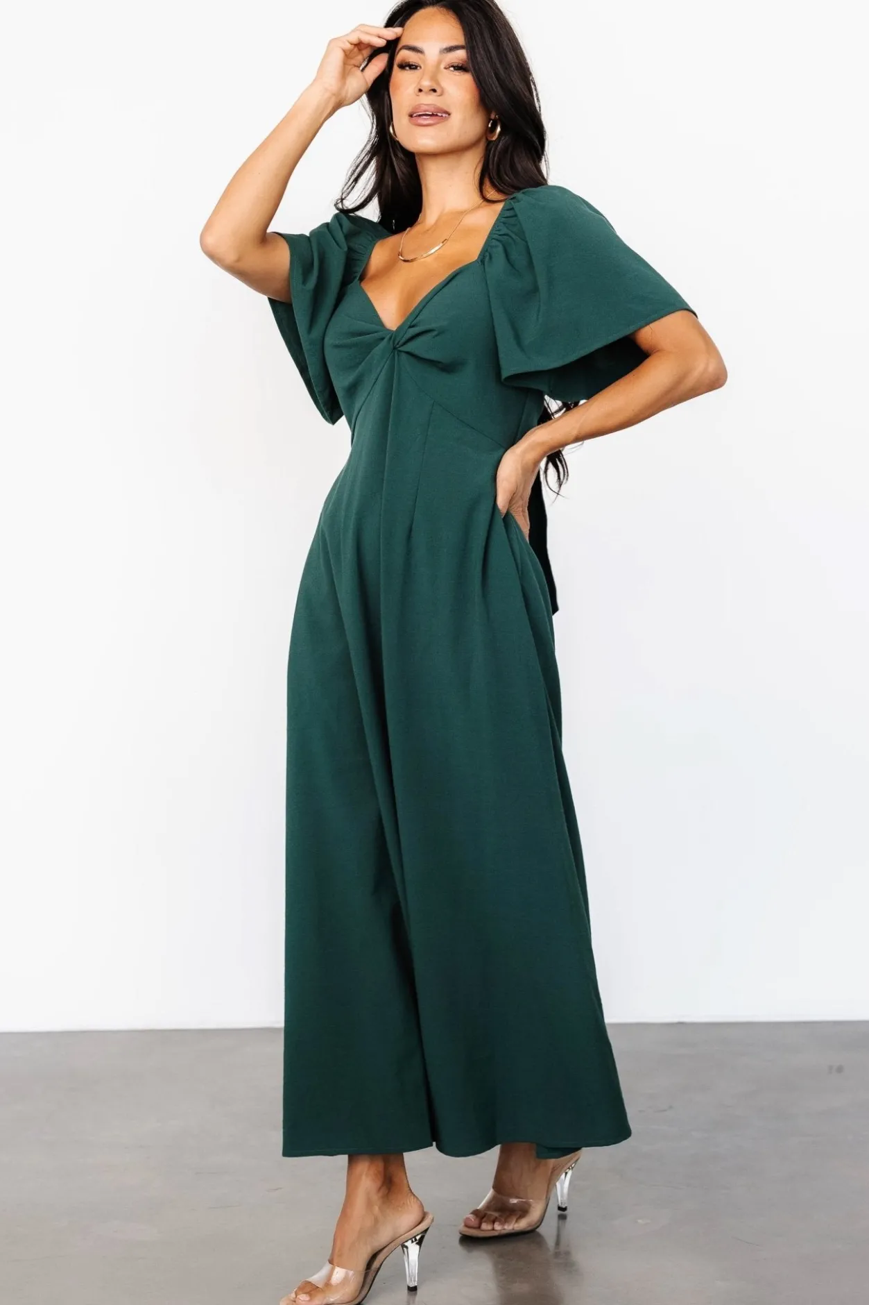 Discount Baltic Born Indie Back Tie Dress | Dark Green DarkGreen