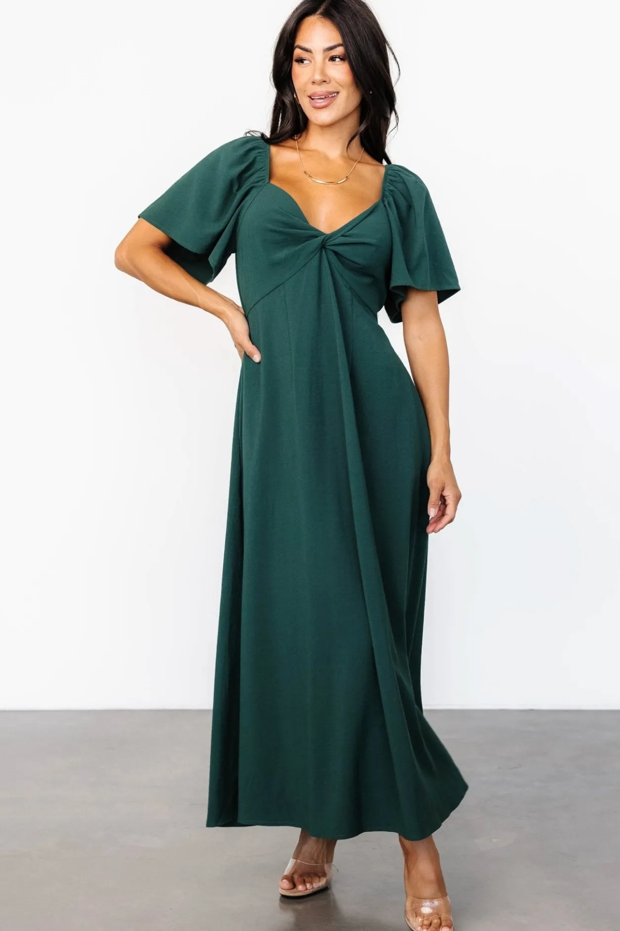 Discount Baltic Born Indie Back Tie Dress | Dark Green DarkGreen