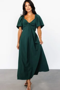 Discount Baltic Born Indie Back Tie Dress | Dark Green DarkGreen