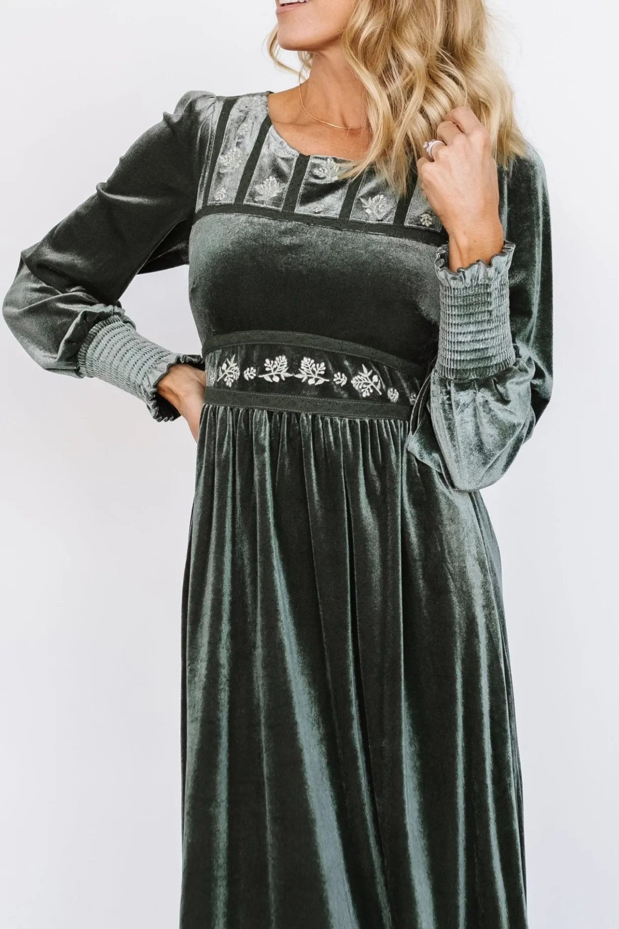 Best Baltic Born Ingrid Velvet Maxi Dress | Eucalyptus