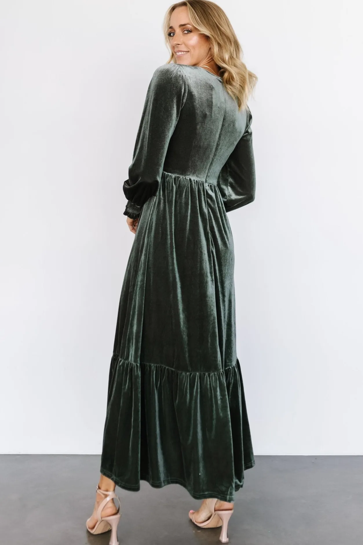 Best Baltic Born Ingrid Velvet Maxi Dress | Eucalyptus