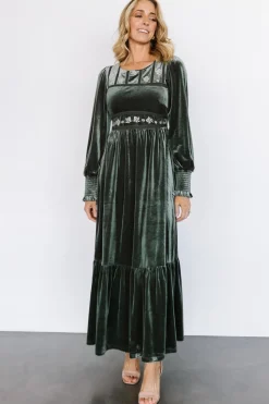 Best Baltic Born Ingrid Velvet Maxi Dress | Eucalyptus
