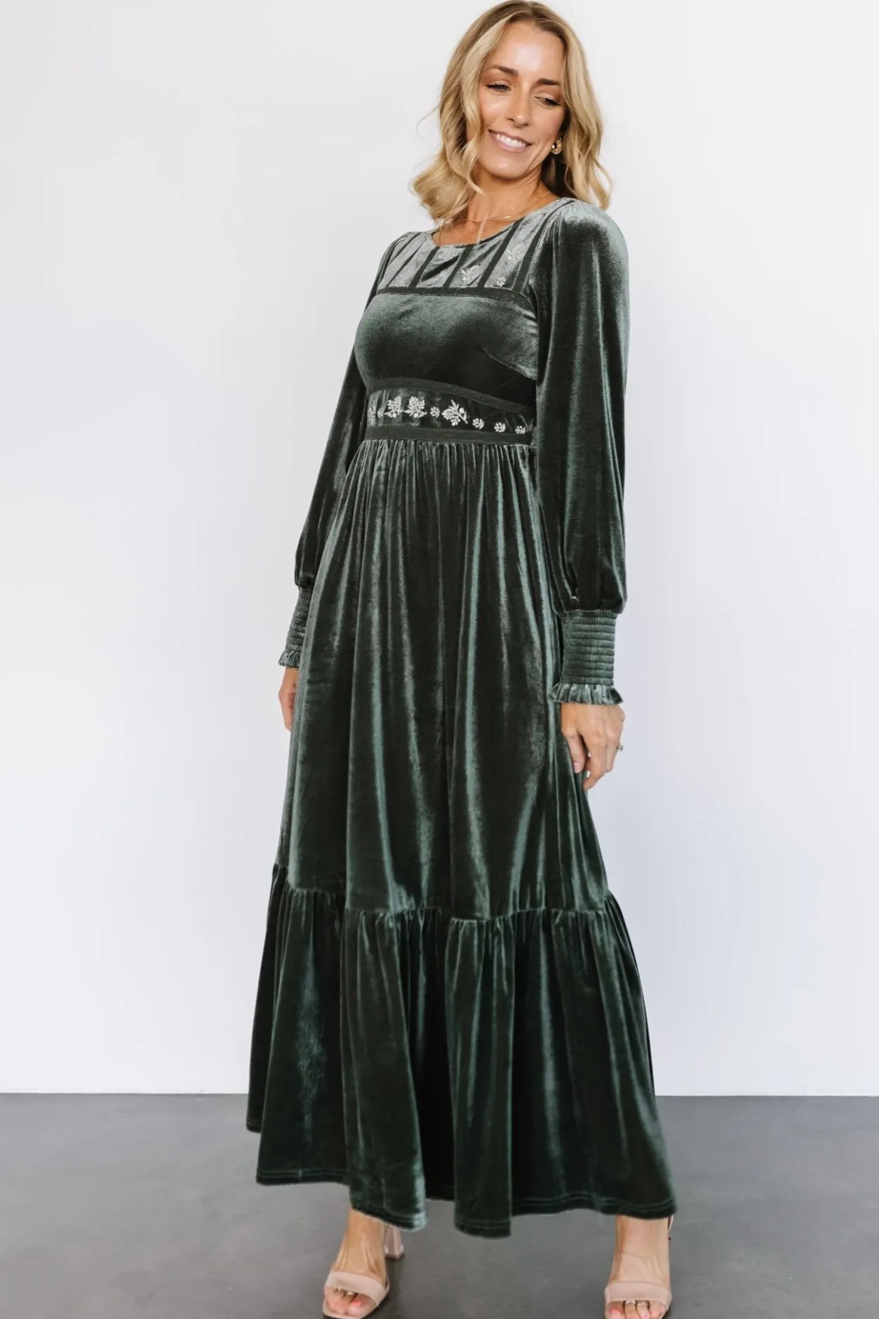 Best Baltic Born Ingrid Velvet Maxi Dress | Eucalyptus