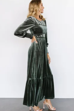 Best Baltic Born Ingrid Velvet Maxi Dress | Eucalyptus
