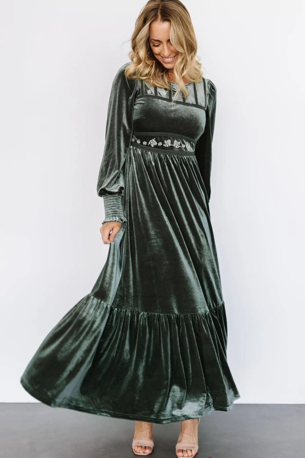 Best Baltic Born Ingrid Velvet Maxi Dress | Eucalyptus