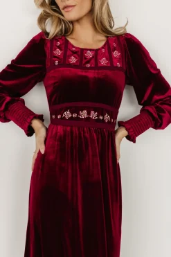 Outlet Baltic Born Ingrid Velvet Maxi Dress | Merlot