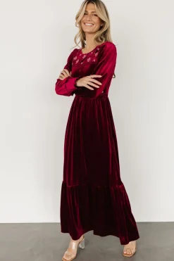 Outlet Baltic Born Ingrid Velvet Maxi Dress | Merlot