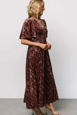 Discount Baltic Born Irina Velvet Maxi Dress | Black Multi Floral BlackMultiFloral
