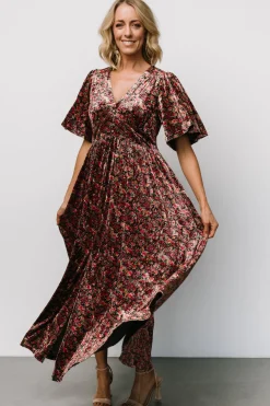 Discount Baltic Born Irina Velvet Maxi Dress | Black Multi Floral BlackMultiFloral