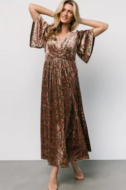 Best Baltic Born Irina Velvet Maxi Dress | Green Multi Floral GreenMultiFloral
