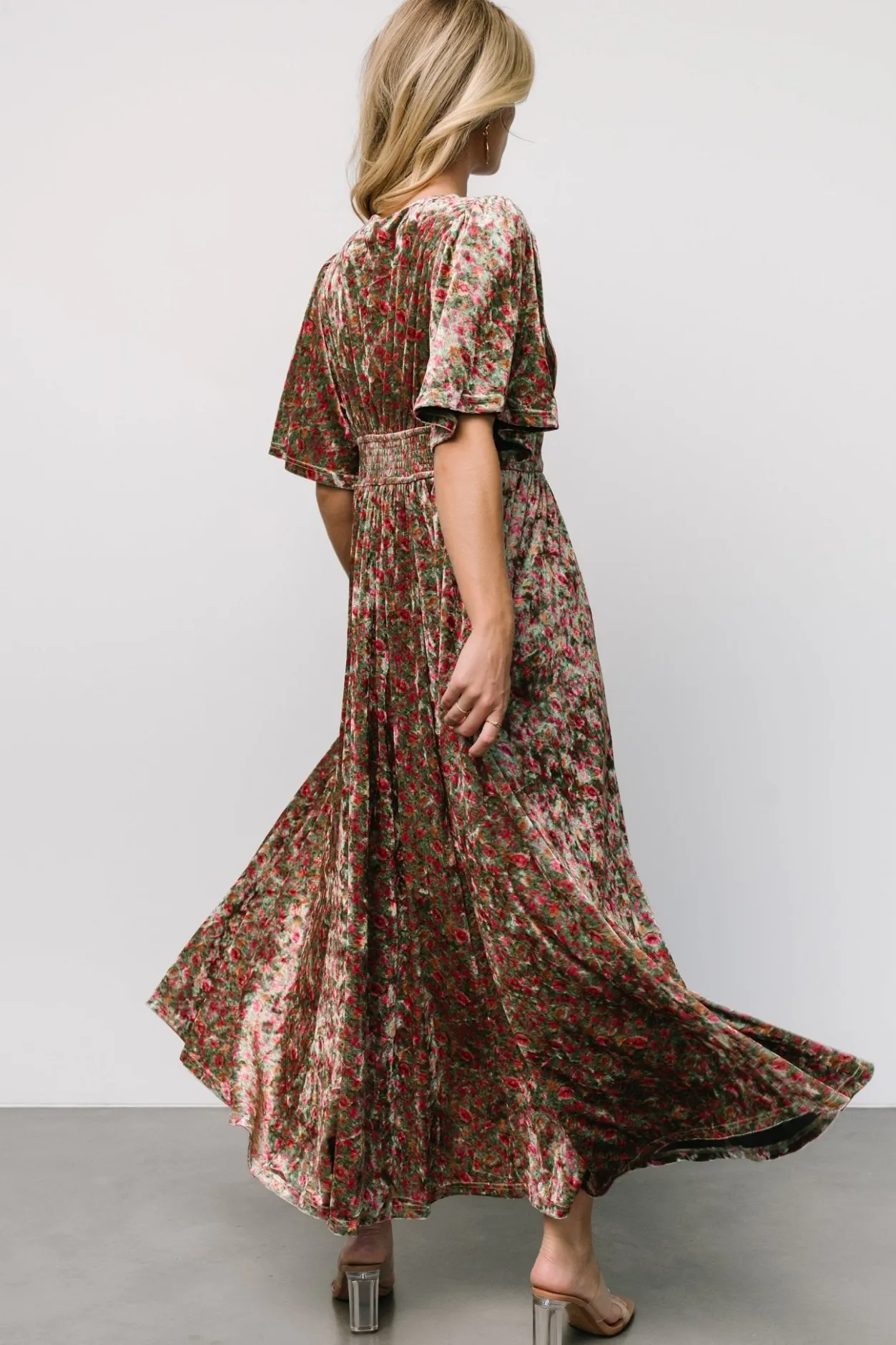 Best Baltic Born Irina Velvet Maxi Dress | Green Multi Floral GreenMultiFloral
