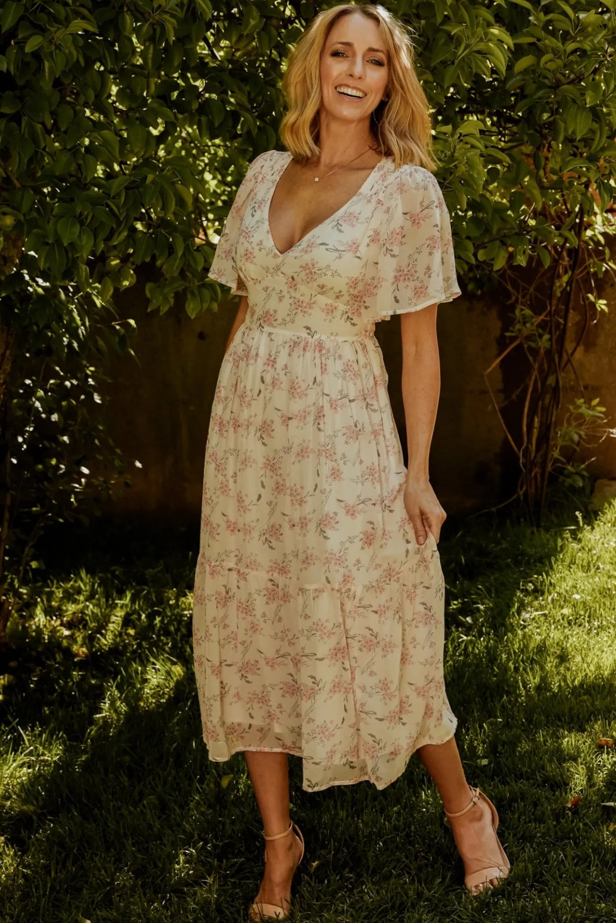 Fashion Baltic Born Iris Midi Dress | Blush Floral BlushFloral