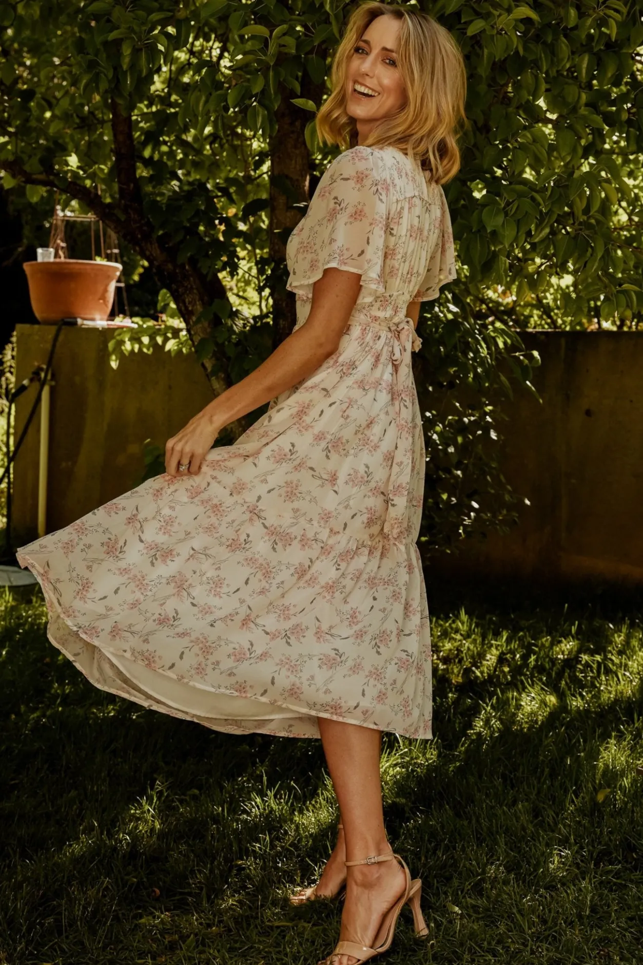 Fashion Baltic Born Iris Midi Dress | Blush Floral BlushFloral