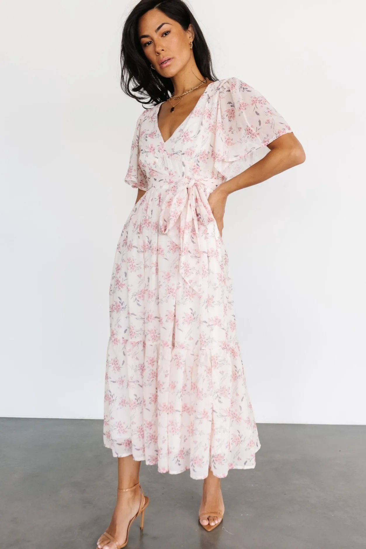 Fashion Baltic Born Iris Midi Dress | Blush Floral BlushFloral