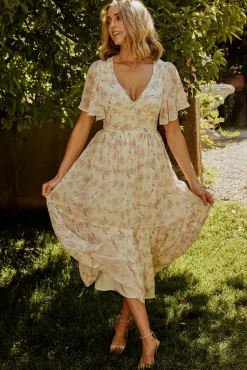 Fashion Baltic Born Iris Midi Dress | Blush Floral BlushFloral