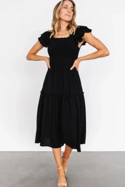 Outlet Baltic Born Jacie Smocked Midi Dress | Black