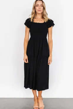 Outlet Baltic Born Jacie Smocked Midi Dress | Black
