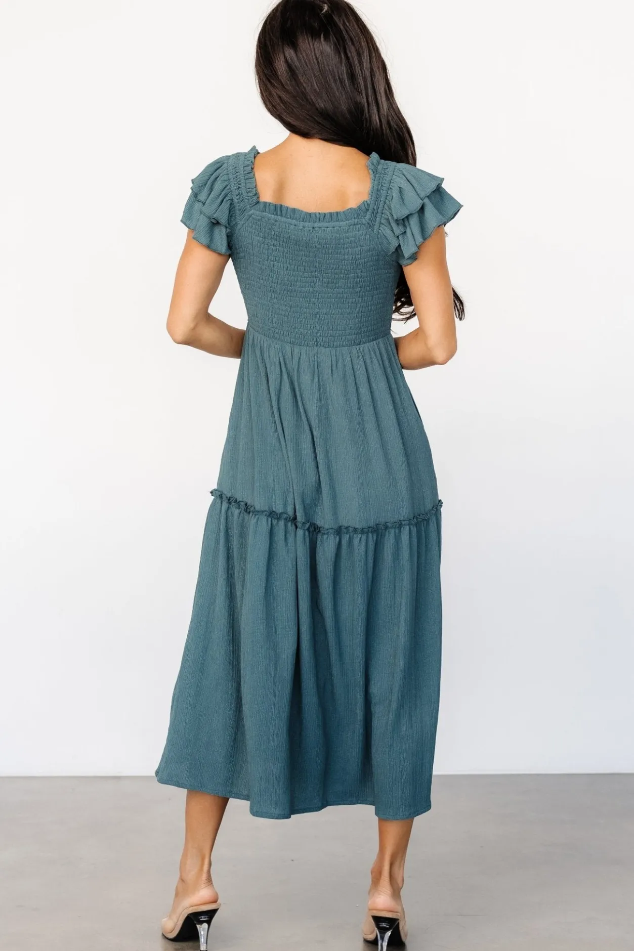 Clearance Baltic Born Jacie Smocked Midi Dress | Vintage Teal VintageTeal