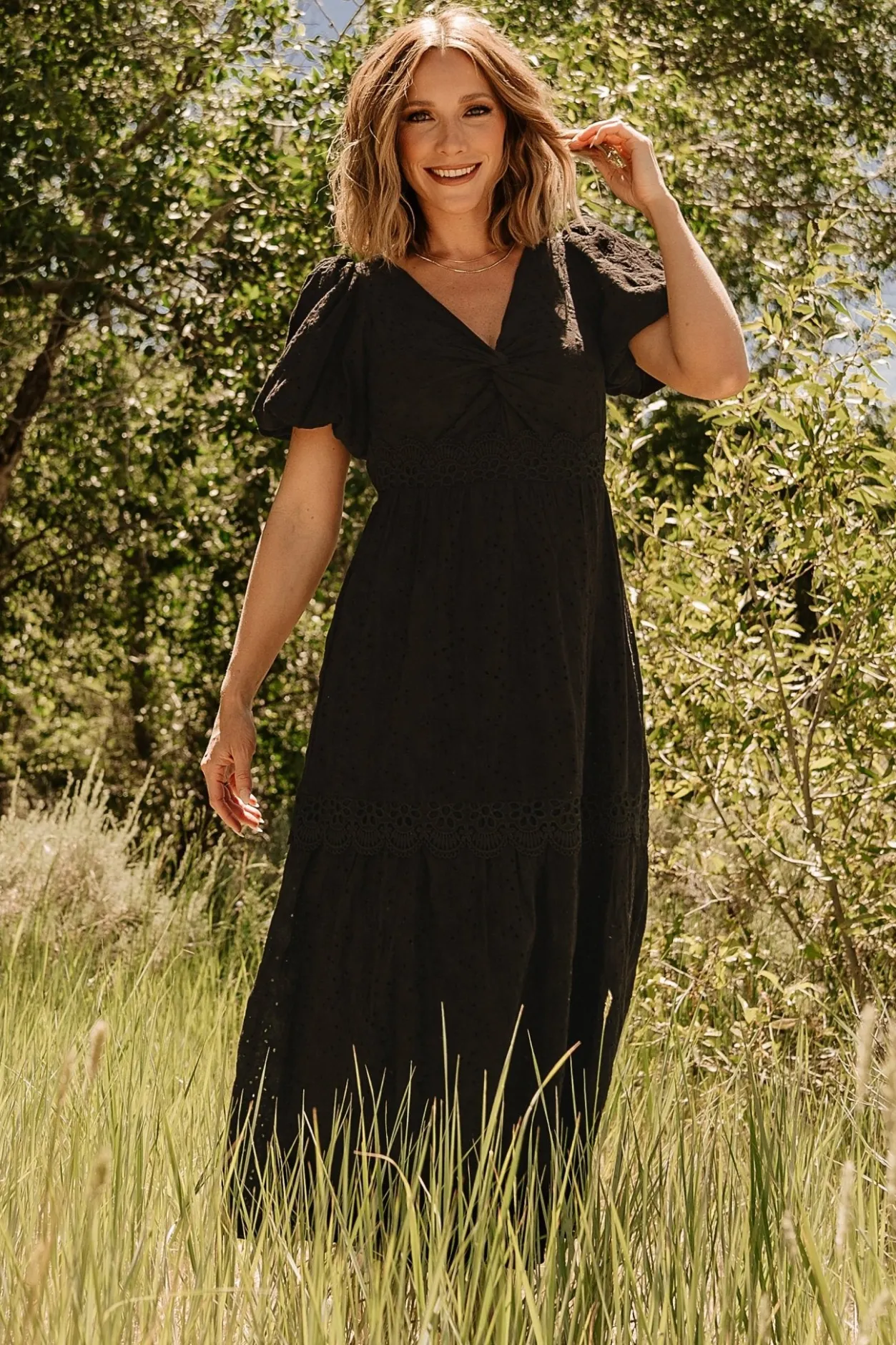 Sale Baltic Born Jackie Eyelet Maxi Dress | Black