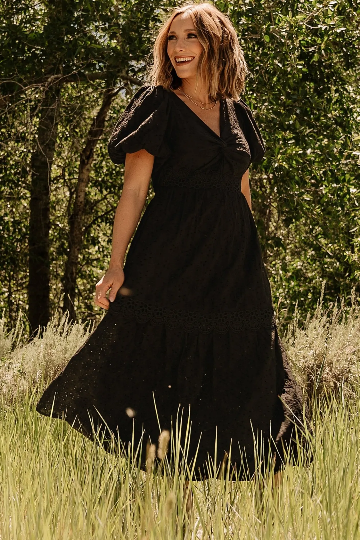 Sale Baltic Born Jackie Eyelet Maxi Dress | Black