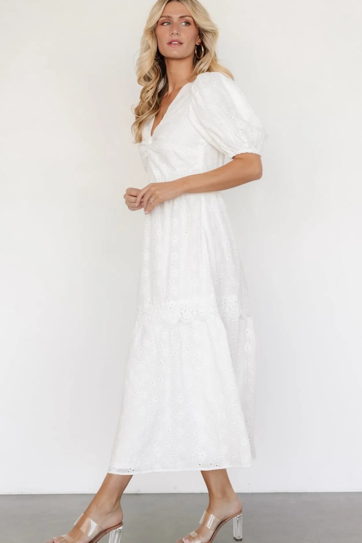 New Baltic Born Jackie Eyelet Maxi Dress | Off White OffWhite