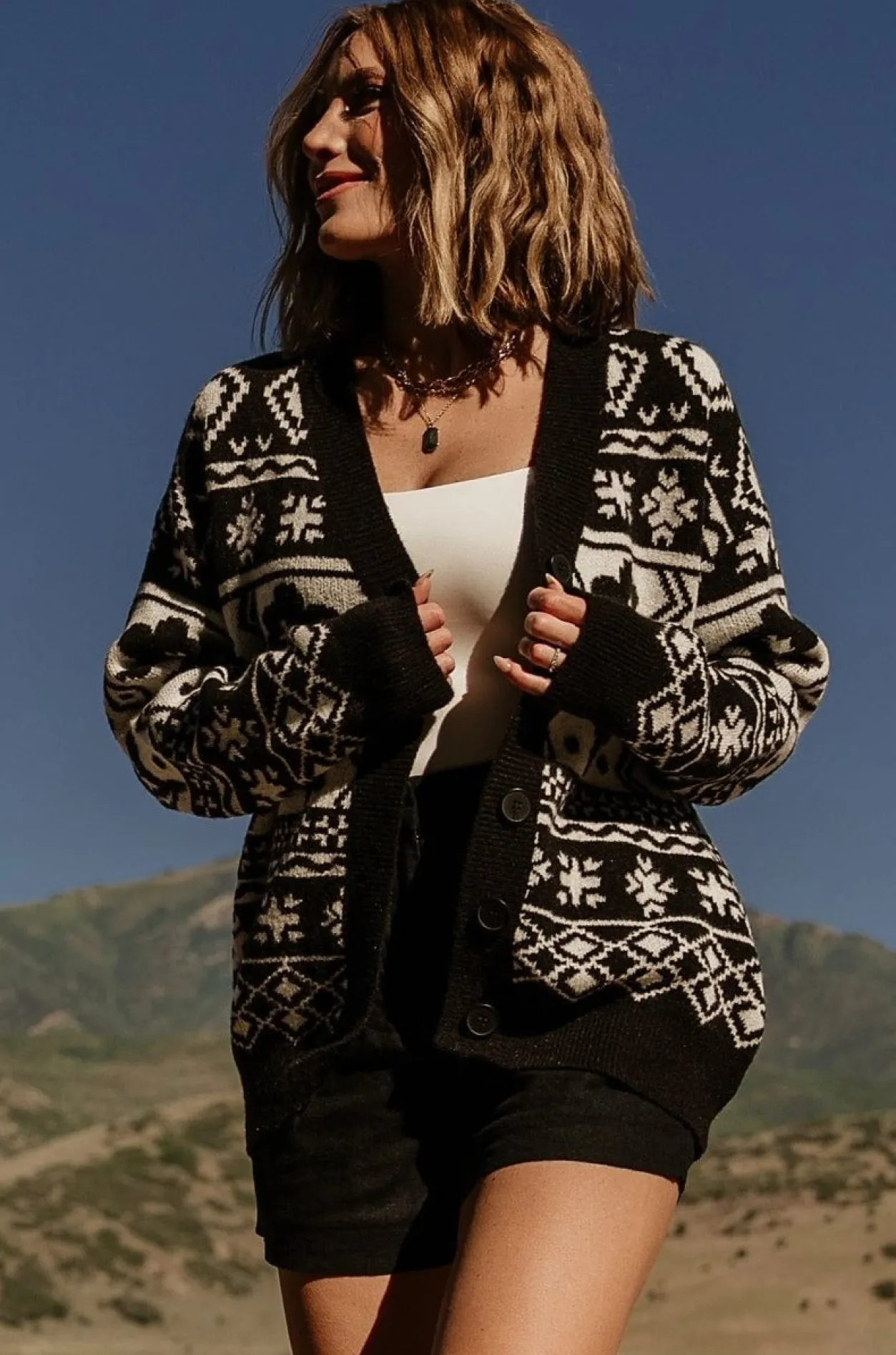 Fashion Baltic Born Jackson Oversized Cardigan | Black Print BlackPrint