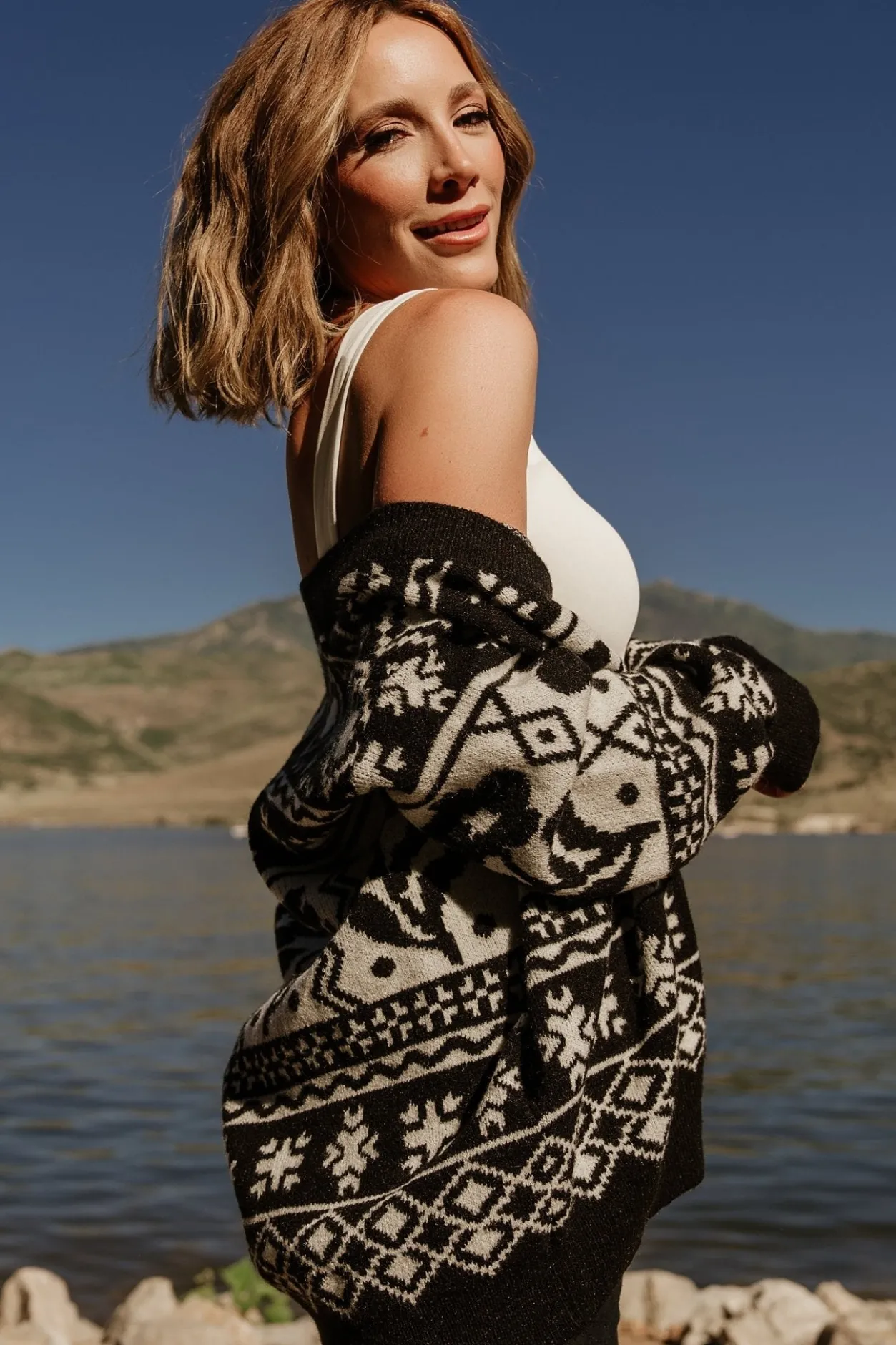Fashion Baltic Born Jackson Oversized Cardigan | Black Print BlackPrint