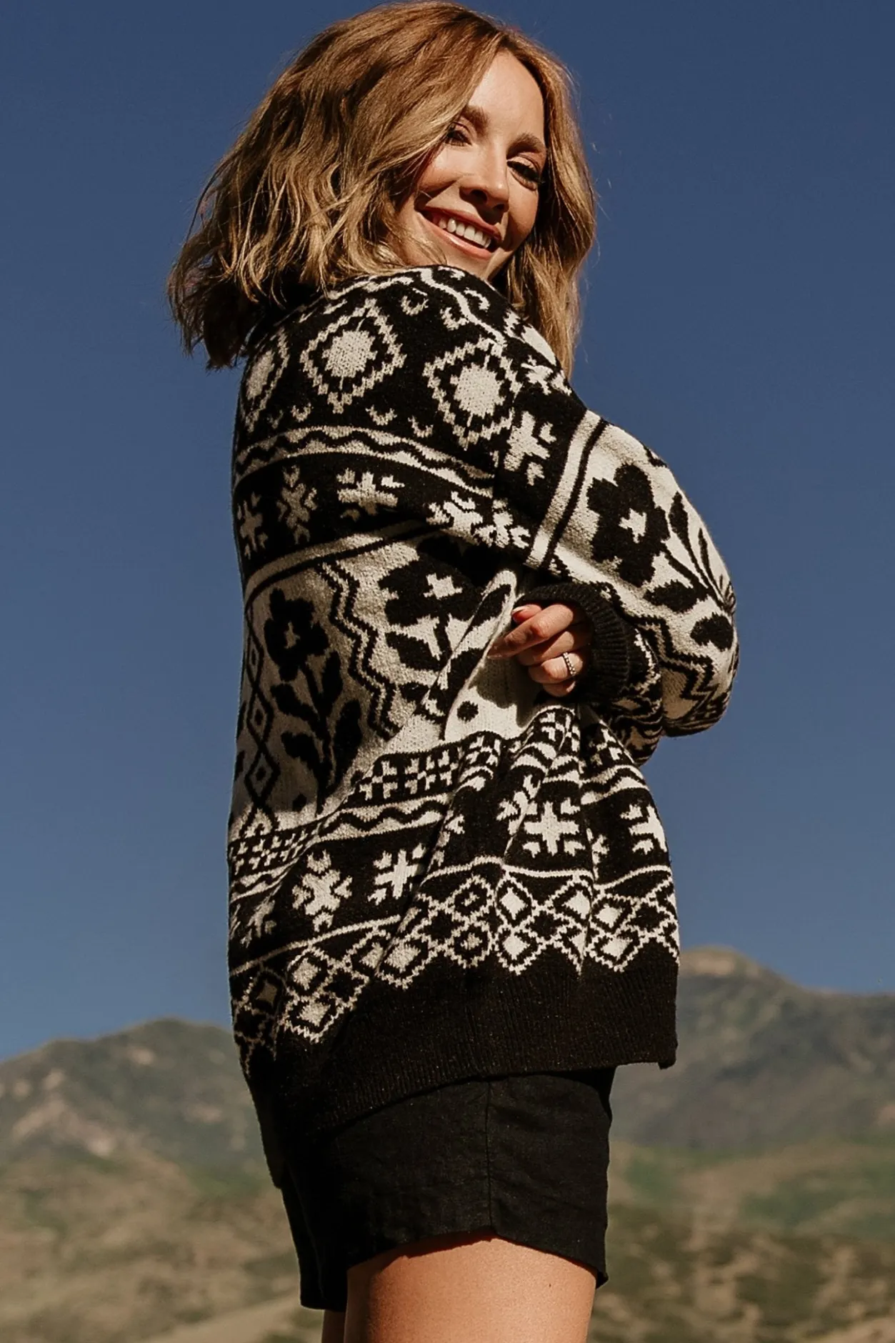 Fashion Baltic Born Jackson Oversized Cardigan | Black Print BlackPrint