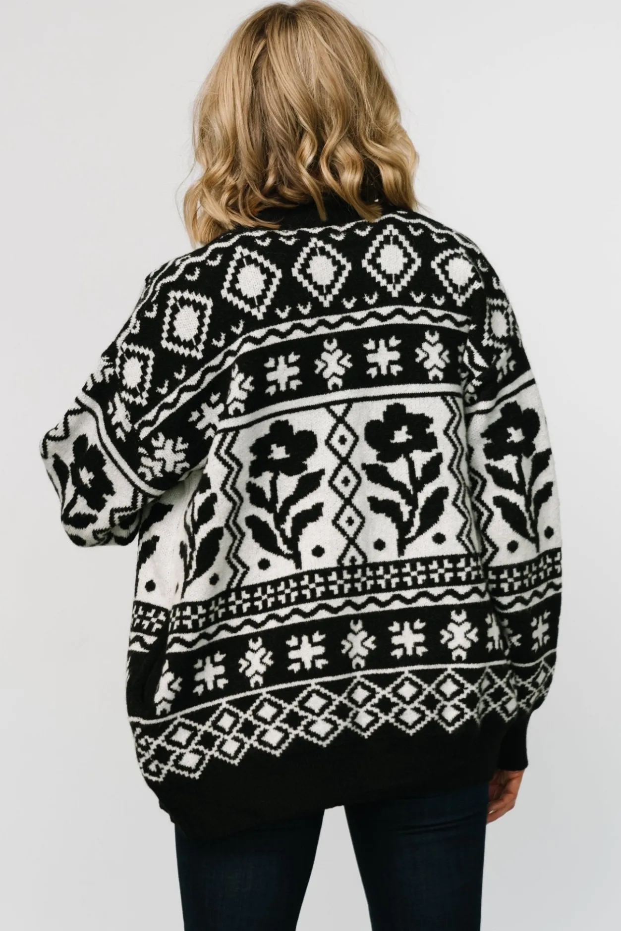 Fashion Baltic Born Jackson Oversized Cardigan | Black Print BlackPrint