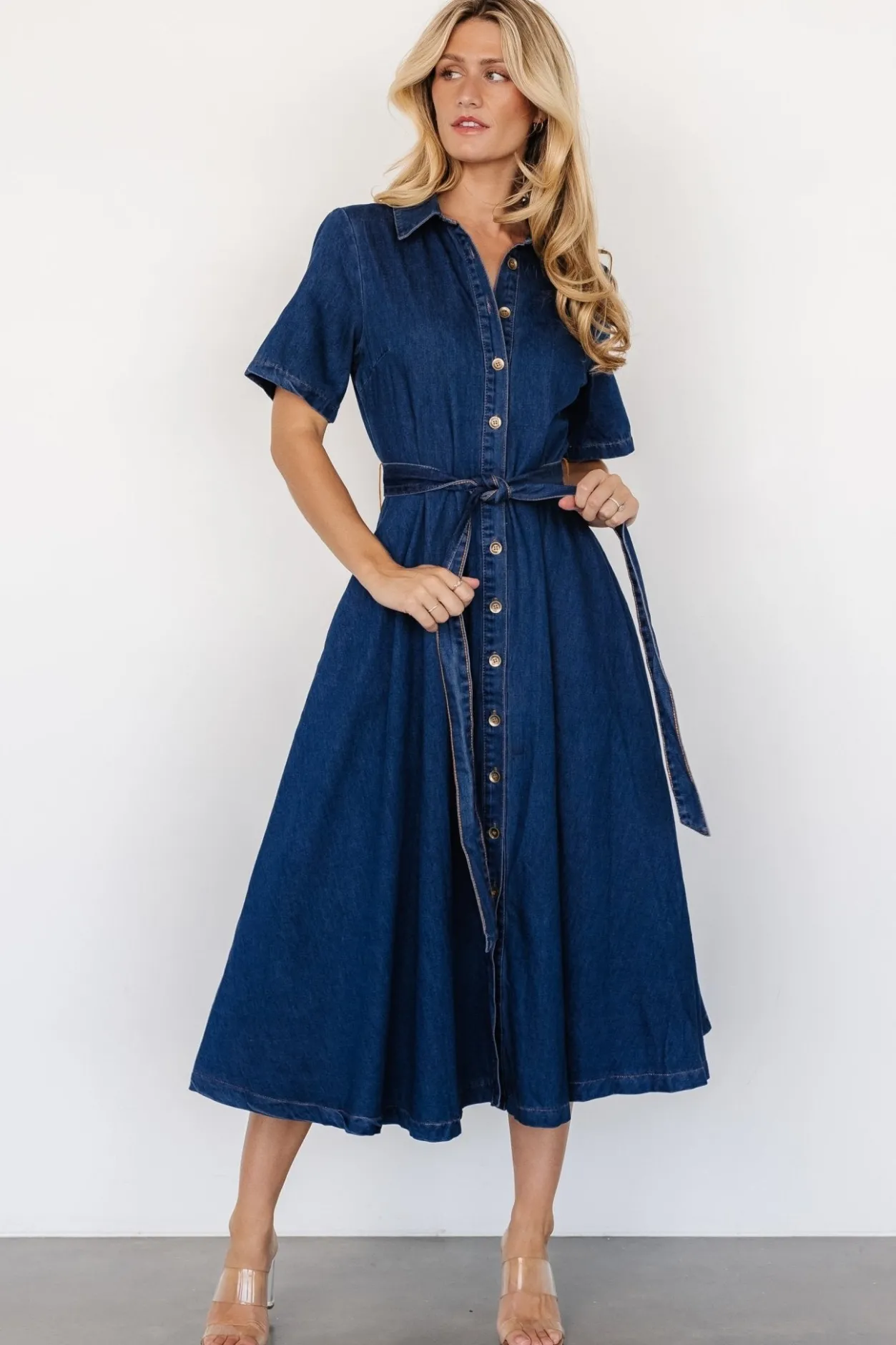 Online Baltic Born Janelle Midi Dress | Denim Blue DenimBlue