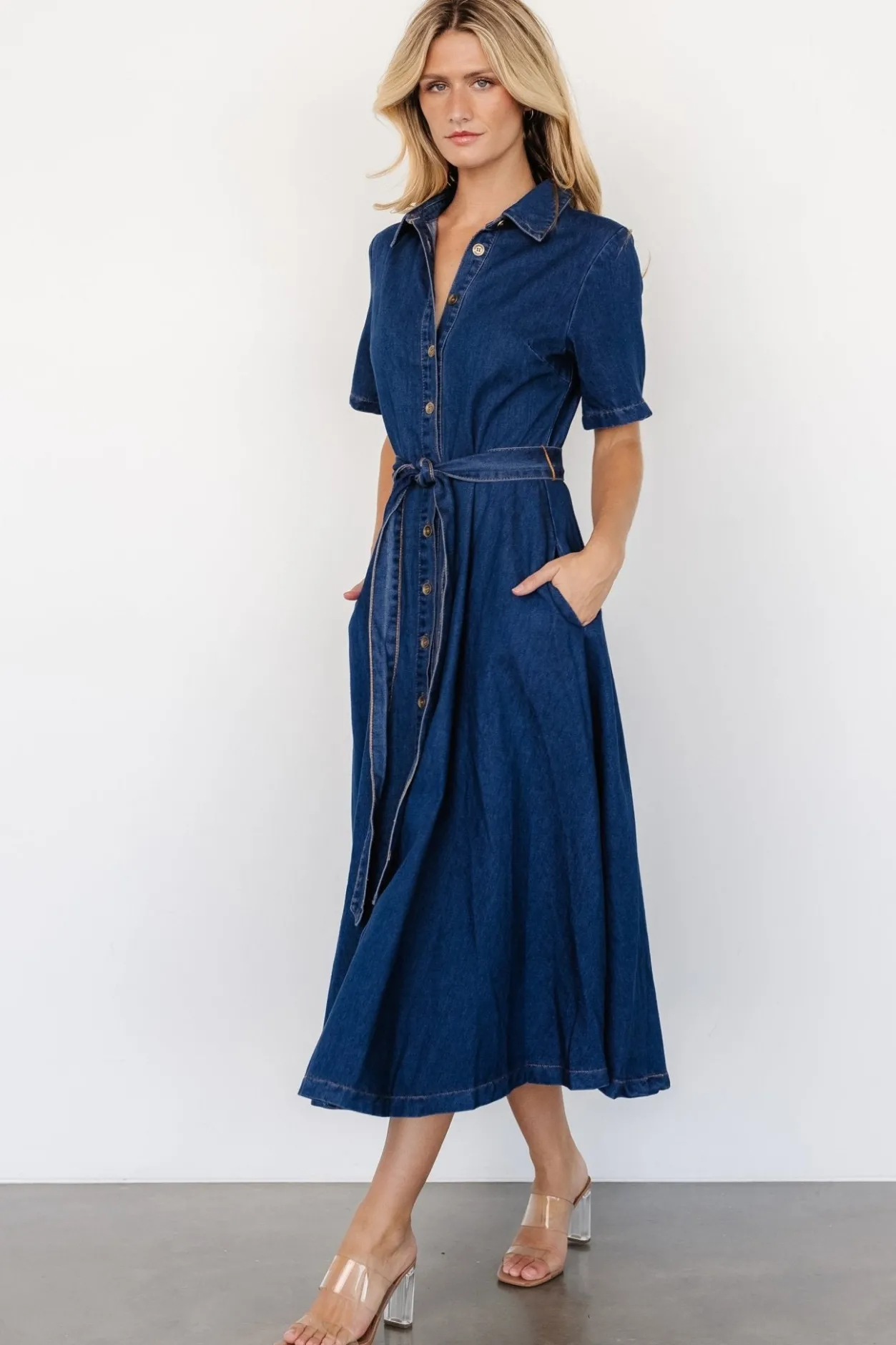 Online Baltic Born Janelle Midi Dress | Denim Blue DenimBlue