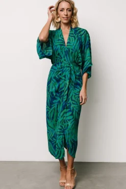 New Baltic Born Janessa Midi Dress | Green + Blue Print Green+BluePrint