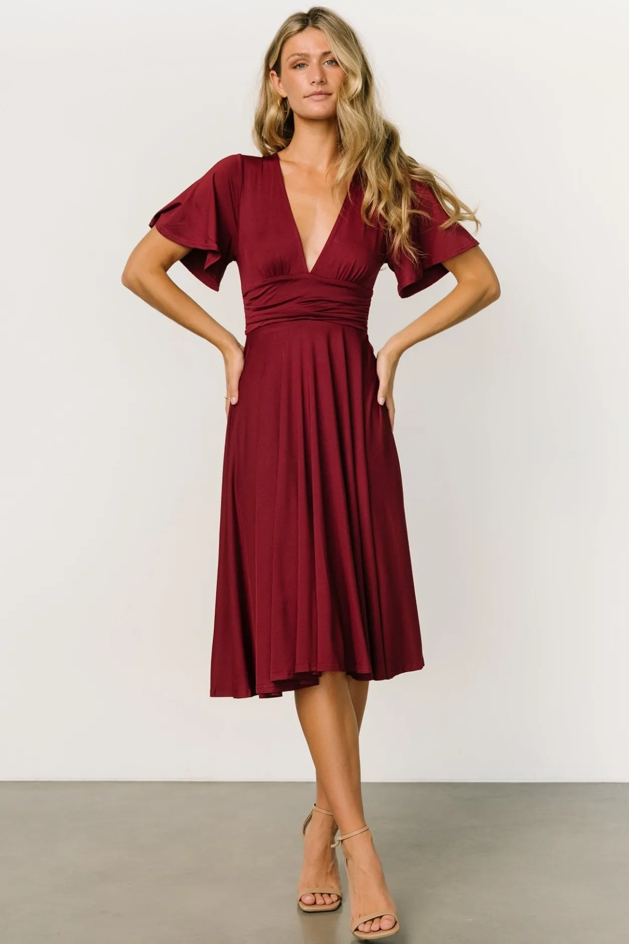 Hot Baltic Born Janette Midi Dress | Wine