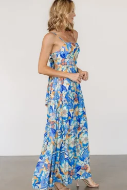 Discount Baltic Born Jannica Tie Back Maxi Dress | Blue Multi BlueMulti