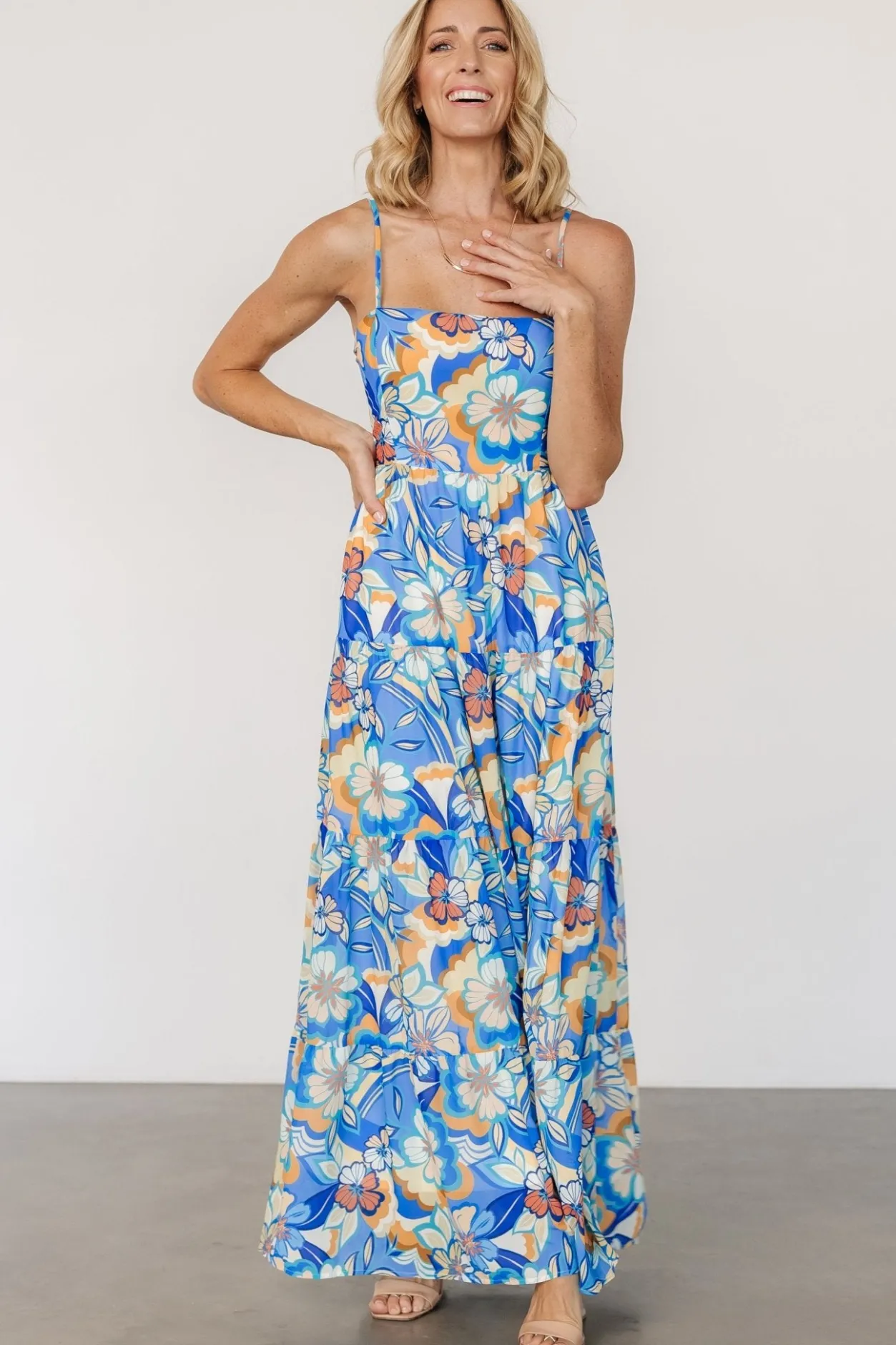 Discount Baltic Born Jannica Tie Back Maxi Dress | Blue Multi BlueMulti