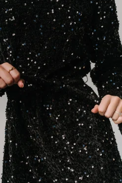 New Baltic Born Jelena Sequin Short Dress | Black